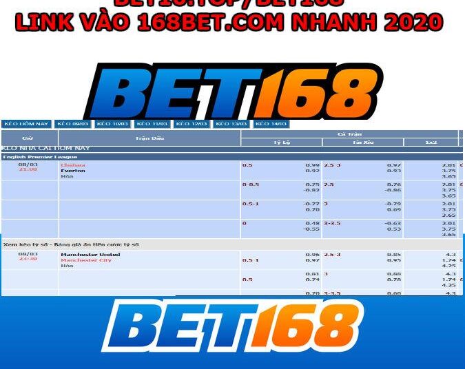 Bet168 – Cập Nhật Tỷ Lệ Kèo Nhà Cái Bóng Đá 168bet Hàng Ngày